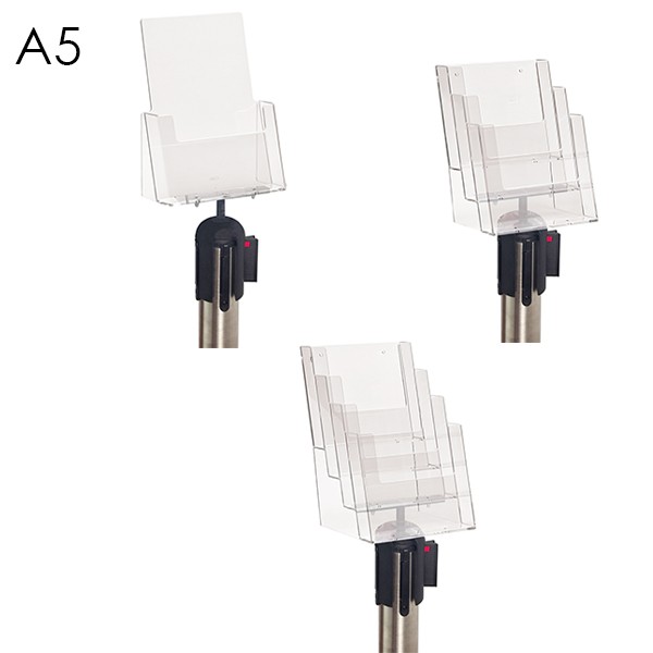 Porta depliant per colonnine tendinastro formato A5 da una, tre o quattro tasche - immagine 2